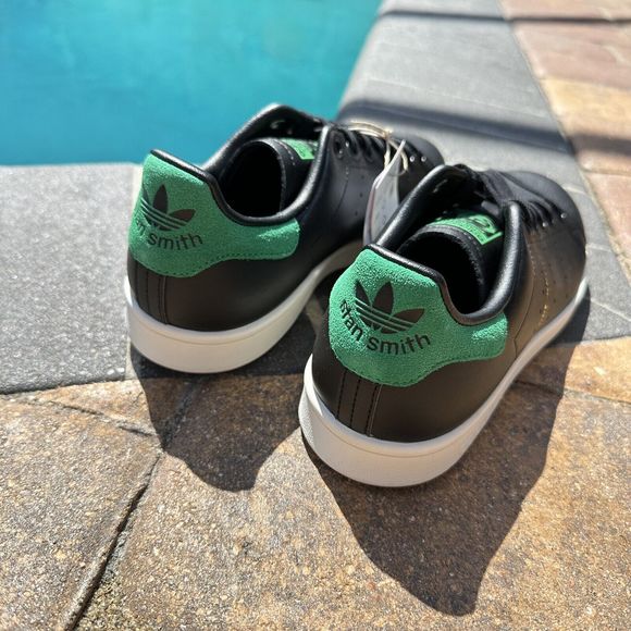 MEN'S Adidas Originals Stan Smith Core Black Green GZ6314 - Picture 10 of 10